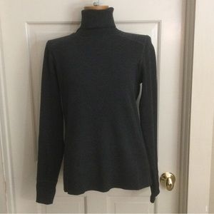 W By Worth Heather Carbon Ribbed Turtleneck Sweater